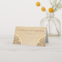 Cartões de Local de Casamento | Dourado Nouveau De