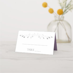 Cartões de Local de Casamento Elegante para Cinza