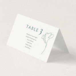 Cartões de Local de Casamento Esmeralda Marfim Min