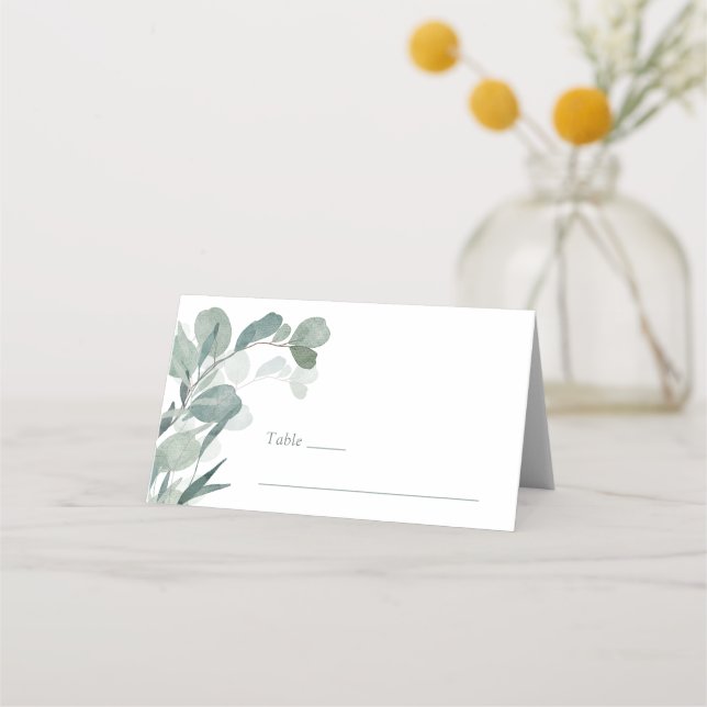 Cartões de Local de Casamento Eucalipto (Frente)
