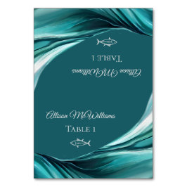 Cartões de Local de Casamento-Ícone de Peixe-Esmer