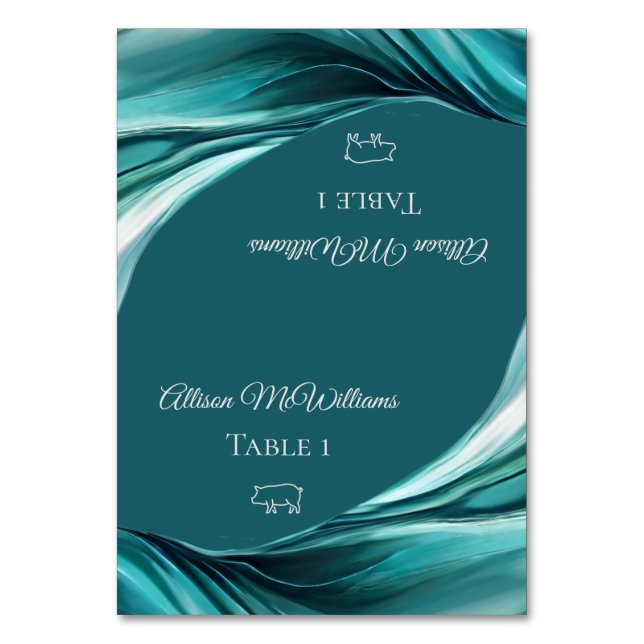 Cartões de Local de Casamento - Ícone de Porco-Esm (Frente)