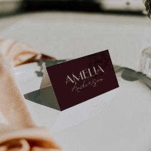 Cartões de Local de Casamento Luxuosos Vermelho Es