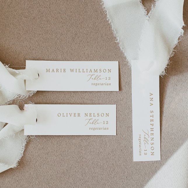 Cartões de local de casamento para caligrafia Dour (Delicate Gold Calligraphy DIY Wedding Place Cards)