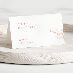 Cartões de Local de Casamento Rosa Bege Elegante