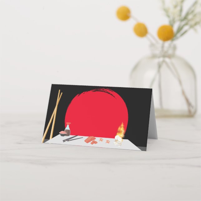 Cartões de Local de Janto de Aniversário do Hibach (Frente)