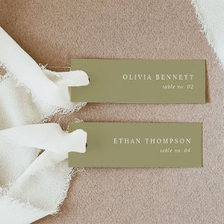 Cartões de Local de Nome do Casamento Verde Matcha