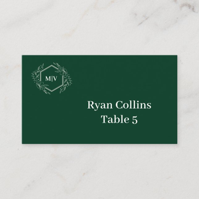 Cartões de local de repouso verde Emeral (Frente)