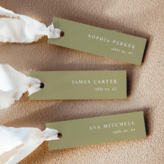 Cartões de Local do Nome Verde do Casamento Modern