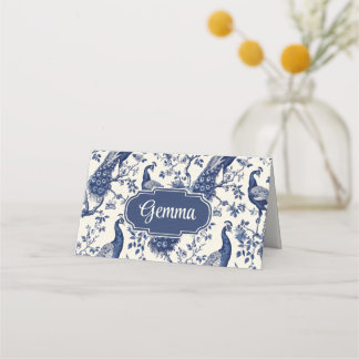 Cartões de Local Dobrados do Tema Pavão do Estilo