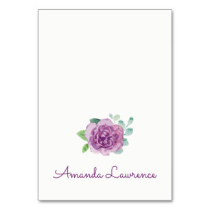 Cartões de Local Personalizados com Aquarela Rosa 