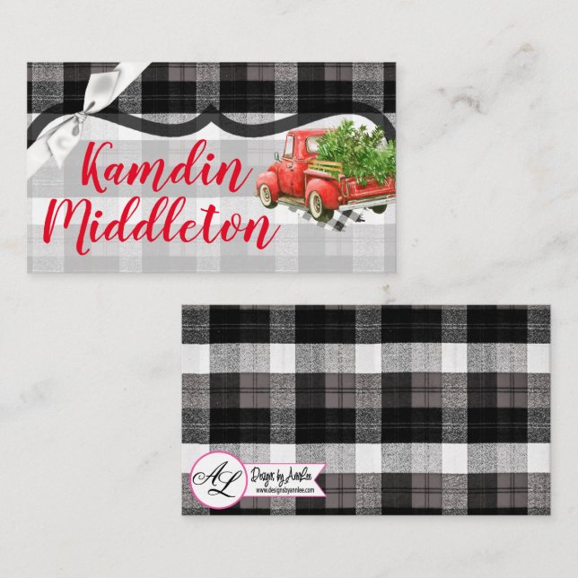 Cartões de Local Personalizados XMAS Caminhão Buff (Frente/Verso)