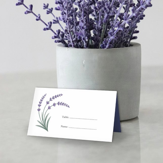 Cartões de Local Simples de Lavanda para Casamento (Simple Lavender Wedding Place Cards)