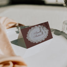 Cartões de Localização de Casamento com Renda Marr