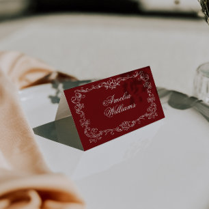 Cartões de Localização de Casamento em Burgundy An