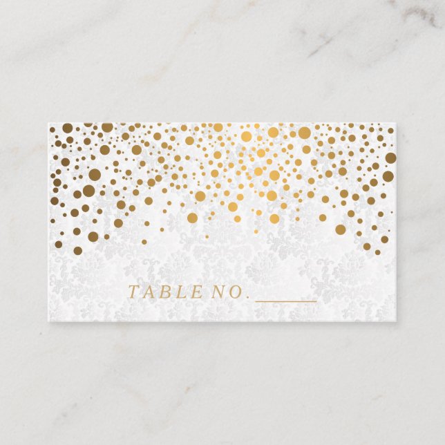 Cartões de Localização de Pontos de Confetti Doura (Frente)