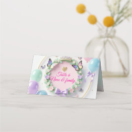Cartões de Localização de Quinceañera Pastel Elega