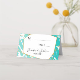 Cartões de localização geométrica Dourados de palh