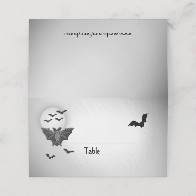 Cartões de Lua Cheia para Bats Halloween (Exterior/Desdobrado)