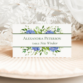 Cartões de Lugar com Hortênsias Azuis