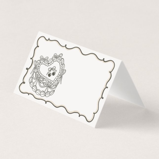 Cartões de lugar da Bachelorette Cake Bake Bachelo (Frente)