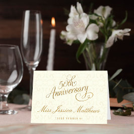 Cartões de lugar de aniversário de casamento de ou