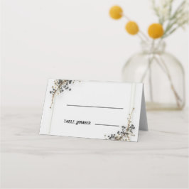Cartões de lugar de casamento botânico moderno pre