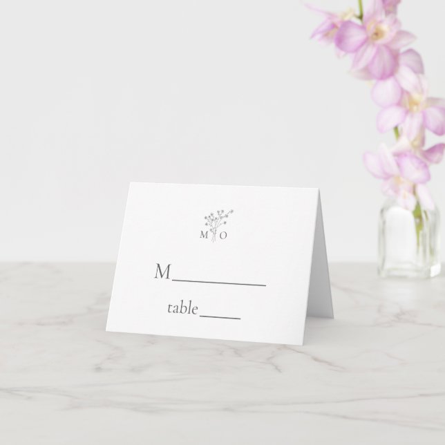 Cartões de lugar de casamento com buquê floral sim (Orquídea)