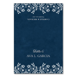 Cartões de lugar de casamento com tema Talavera Az