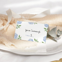 Cartões de lugar de casamento de Hortênsia Azul Si