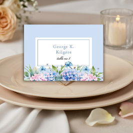 Cartões de lugar de casamento de Hortênsia floral