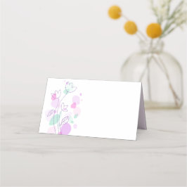 Cartões de lugar de casamento flor de confete roxo