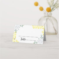 Cartões de lugar de casamento floral com abelha em