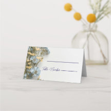 Cartões de lugar de casamento floral moderno