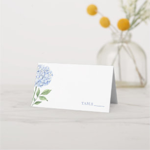 Cartões de lugar de casamento, Hidrangea Azul Clás