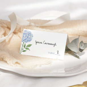 Cartões de lugar de casamento, Hidrangea Azul Clás