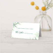 Cartões de lugar de casamento minimalista moderno