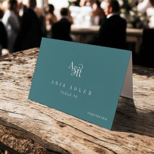Cartões de lugar de casamento minimalistas Andrea 