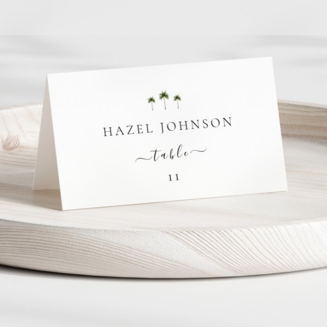 Cartões de lugar de casamento minimalistas com pal (Criador carregado)