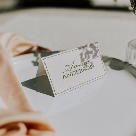 Cartões de lugar de casamento Old Money em creme v
