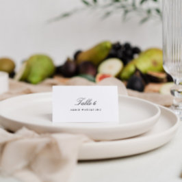 Cartões de Lugar de Casamento Preto e Branco Elega