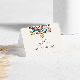 Cartões de lugar de mandala floral rústica boho na