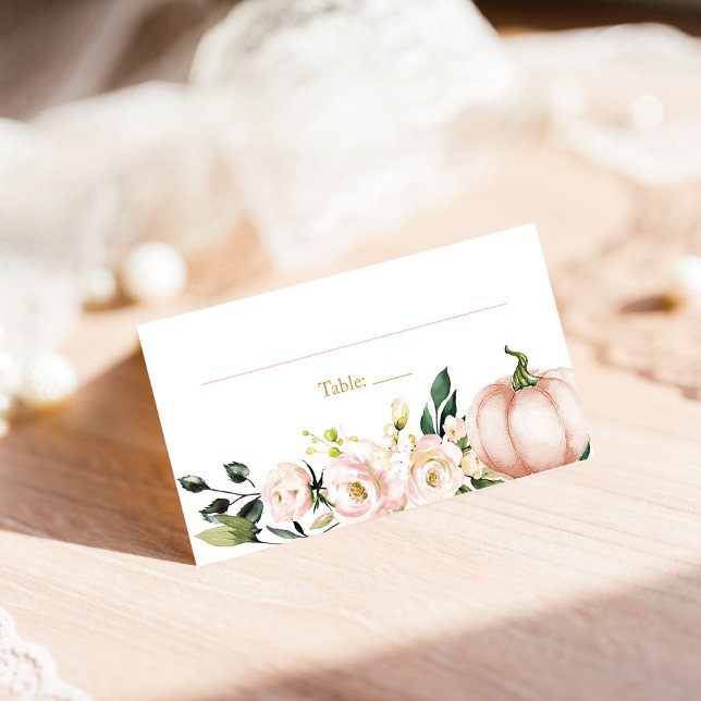 Cartões de lugar de outono com abóbora, Cartões de (Criador carregado)