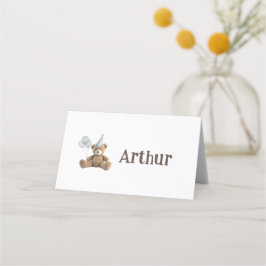 Cartões de lugar do primeiro aniversario Beary