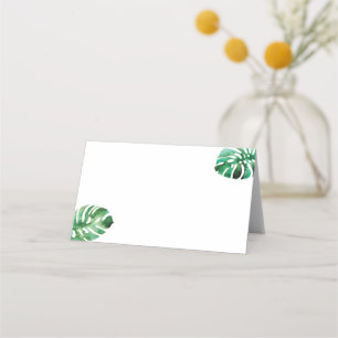 Cartões De Lugar Dobrados Da Monstera Leaf