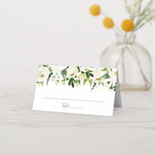 Cartões de lugar dobrados de Casamento Verde de Fl