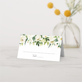 Cartões de lugar dobrados de Casamento Verde de Fl