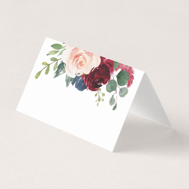 Cartões de lugar em Borgonha e Azul-marinho (Frente)