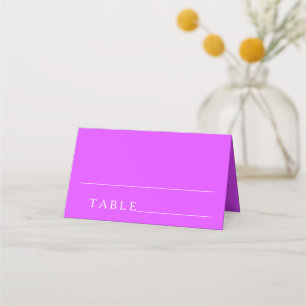 Cartões de lugar minimalistas simples roxos para c