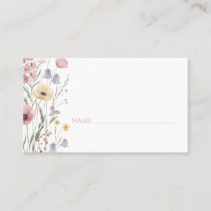 Cartões de Lugar para Chá de Bebê com Flores Silve